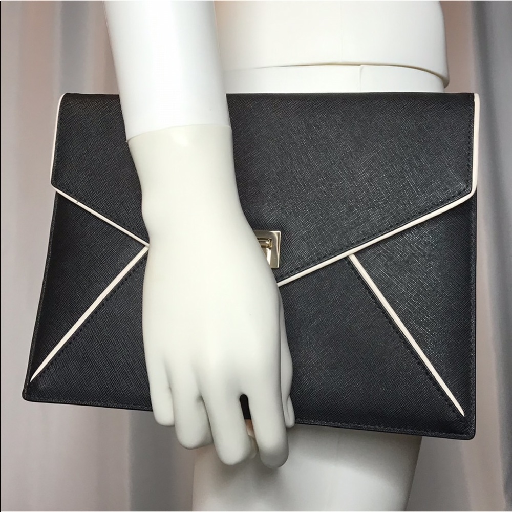 Kate Spade Black and White Envelope Clutch